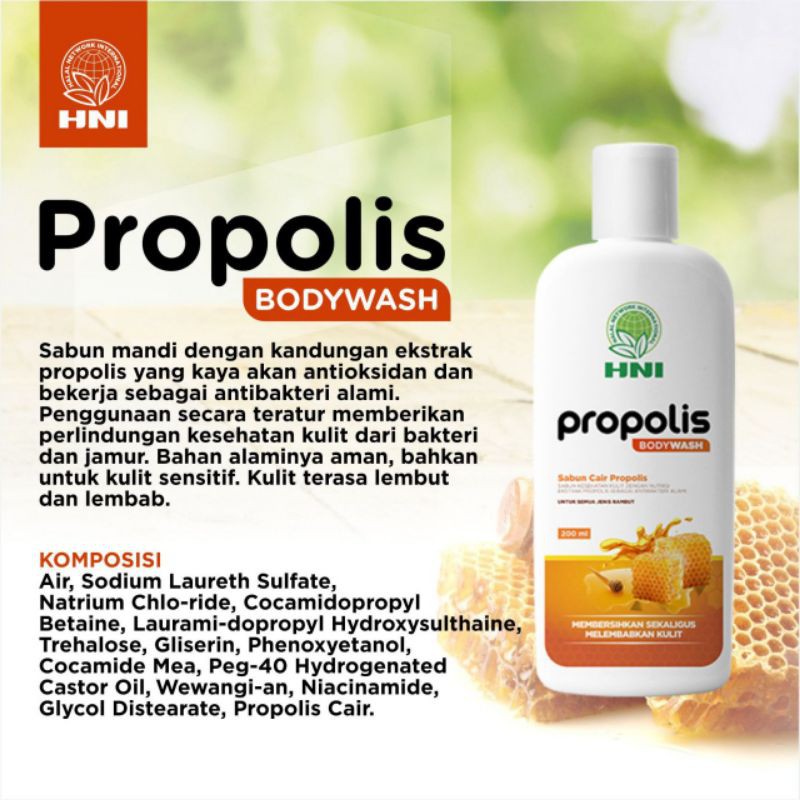 body wash propolis HNI HPAI - sabun mandi cair botol  propolis HNI HPAI  antiseptik hand sanitizer