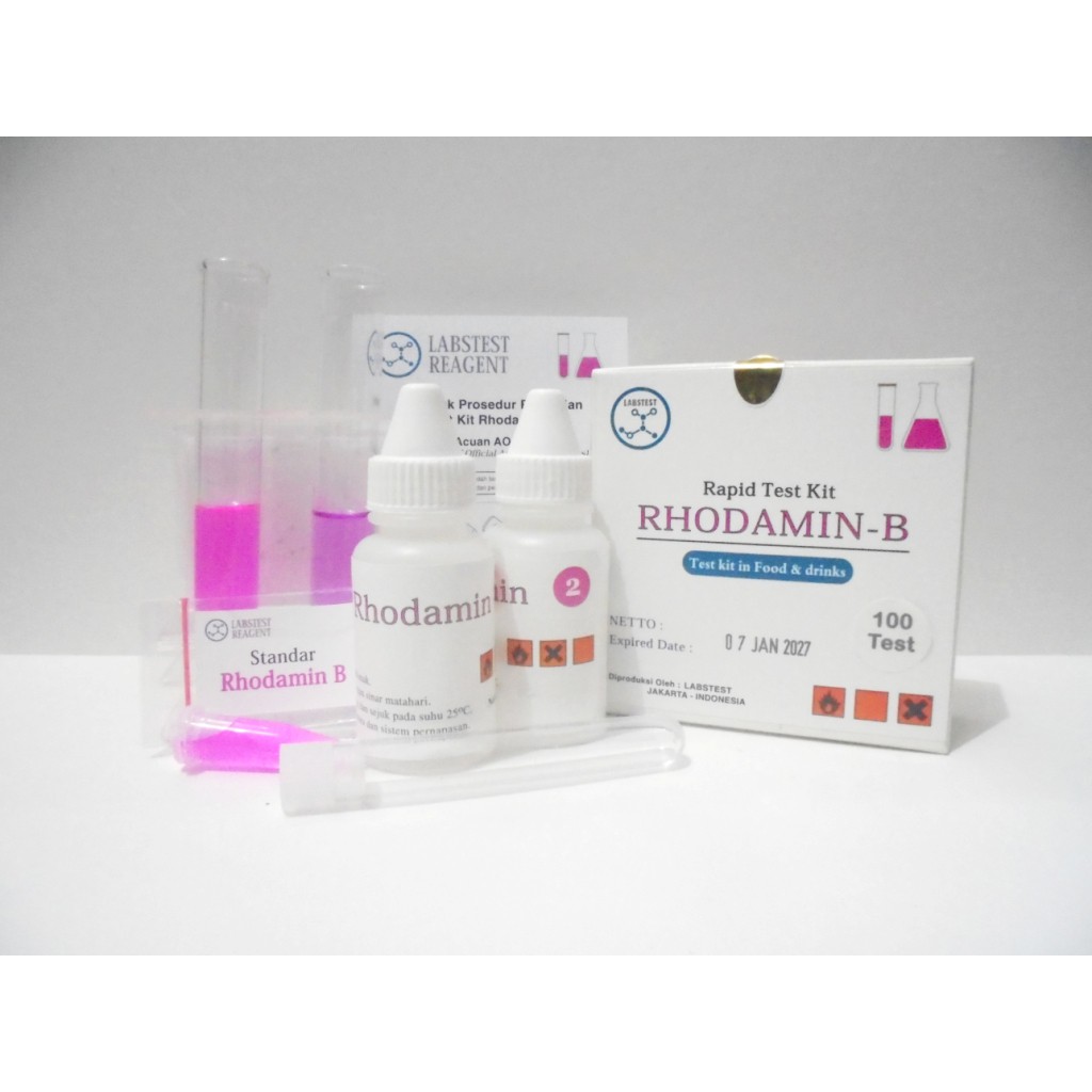 Test Kit Rhodamin B 100 test, Rapid Test Rhodamine B / Testkit Pewarna