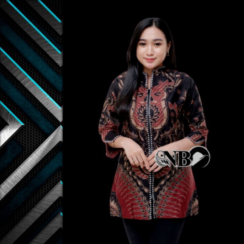 [BISA COD ] Baju Batik Wanita Atasan Blouse Terbaru Modern Seragam Resespsi Kantor Kerja