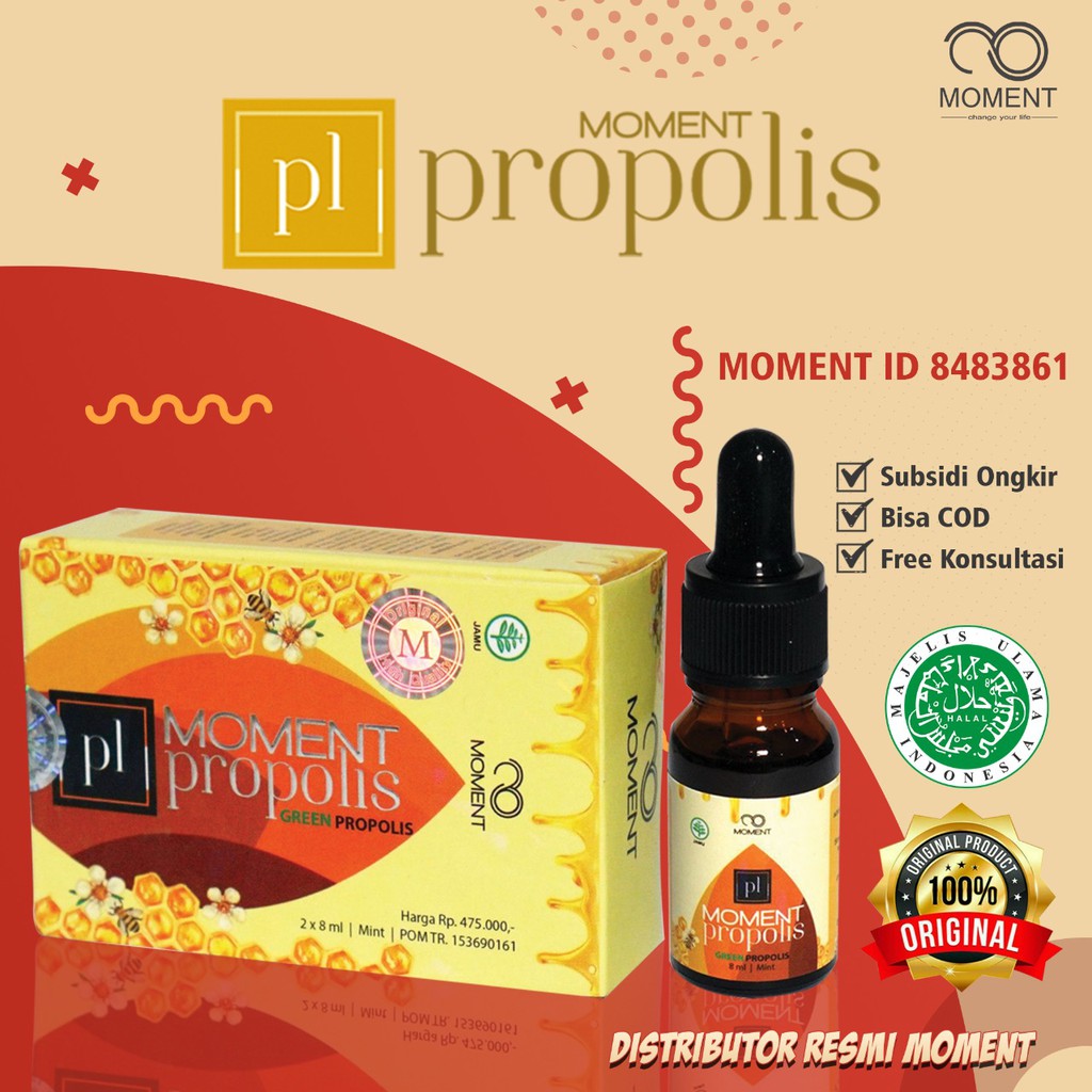 PROPOLIS MOMENT ORIGINAL ANTIBIOTIK ALAMI ANTI VIRUS ALERGI LUKA BAKAR