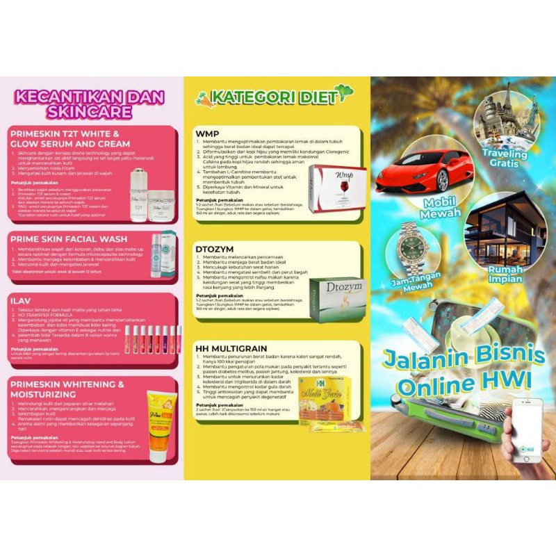 BROSUR Produk HWI NesV / NfVitamale/Numaca/ Nusmile / HWIC / CMP / WMP / Spiruthin / Mr.Pro / Habaol