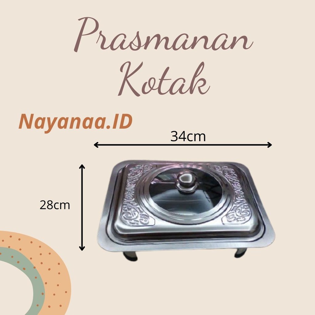 Tempat Makan Prasmanan Silver TTP Ukiran 555 - Prasmanan Satuan - Prasmanan Stainless Pan