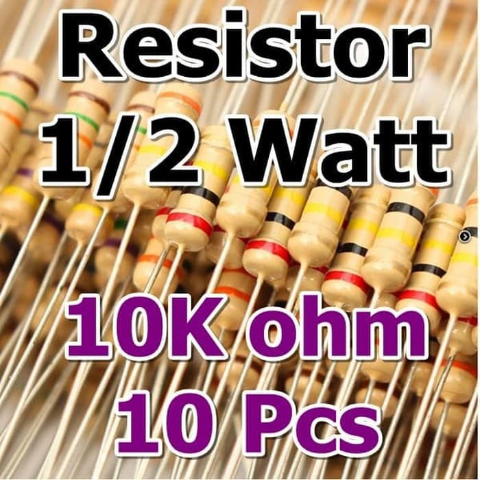 Resistor 10 Pcs 10K ohm 5% 1/2W Resistor Carbon Film
