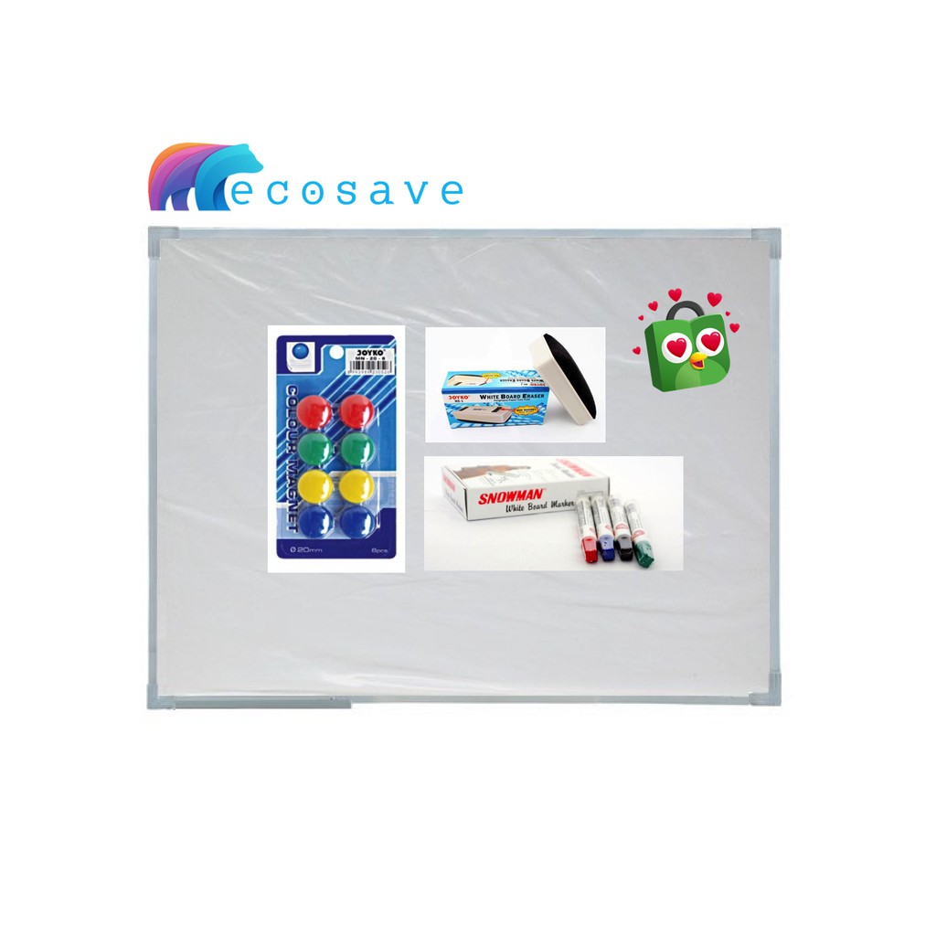 

PAKET Whiteboard Magnetik 60x90 Papan Tulis EcoSave White Board Ori Murah