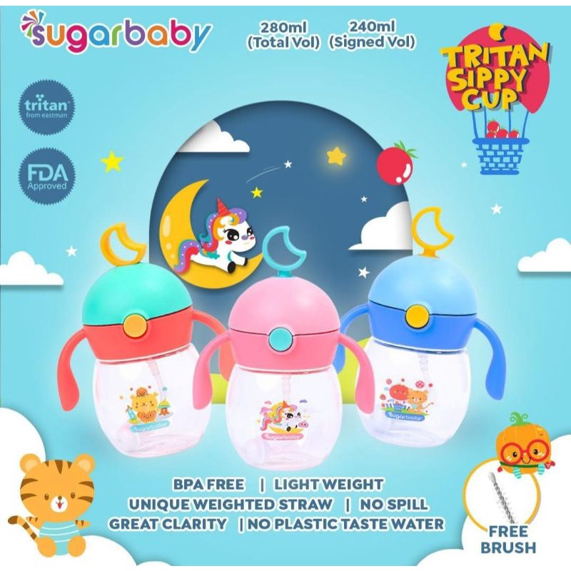 Sugarbaby sippy cup moon 240ml botol sedotan bayi