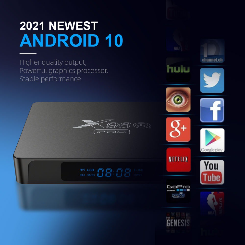 X96Q PRO - Android 10 Smart TV Box 4K Display - RAM 2GB ROM 16GB - X96Q Android Box Upgrade Version