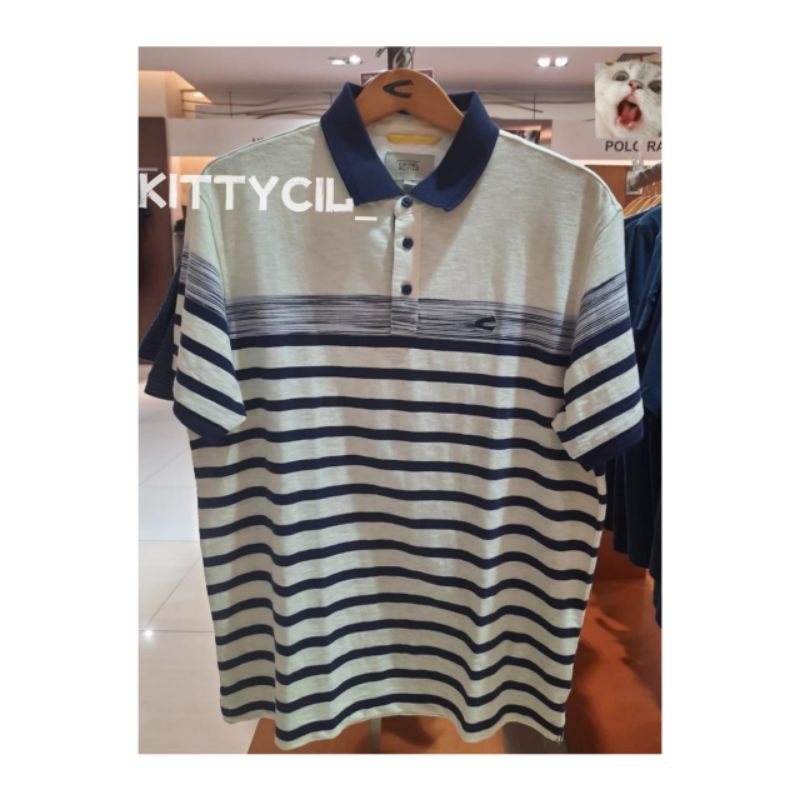 Poloshirt Kaos Kerah Pria CAMEL ACTIVE Original Motif Garis-Garis 100% cotton [New Arrival]