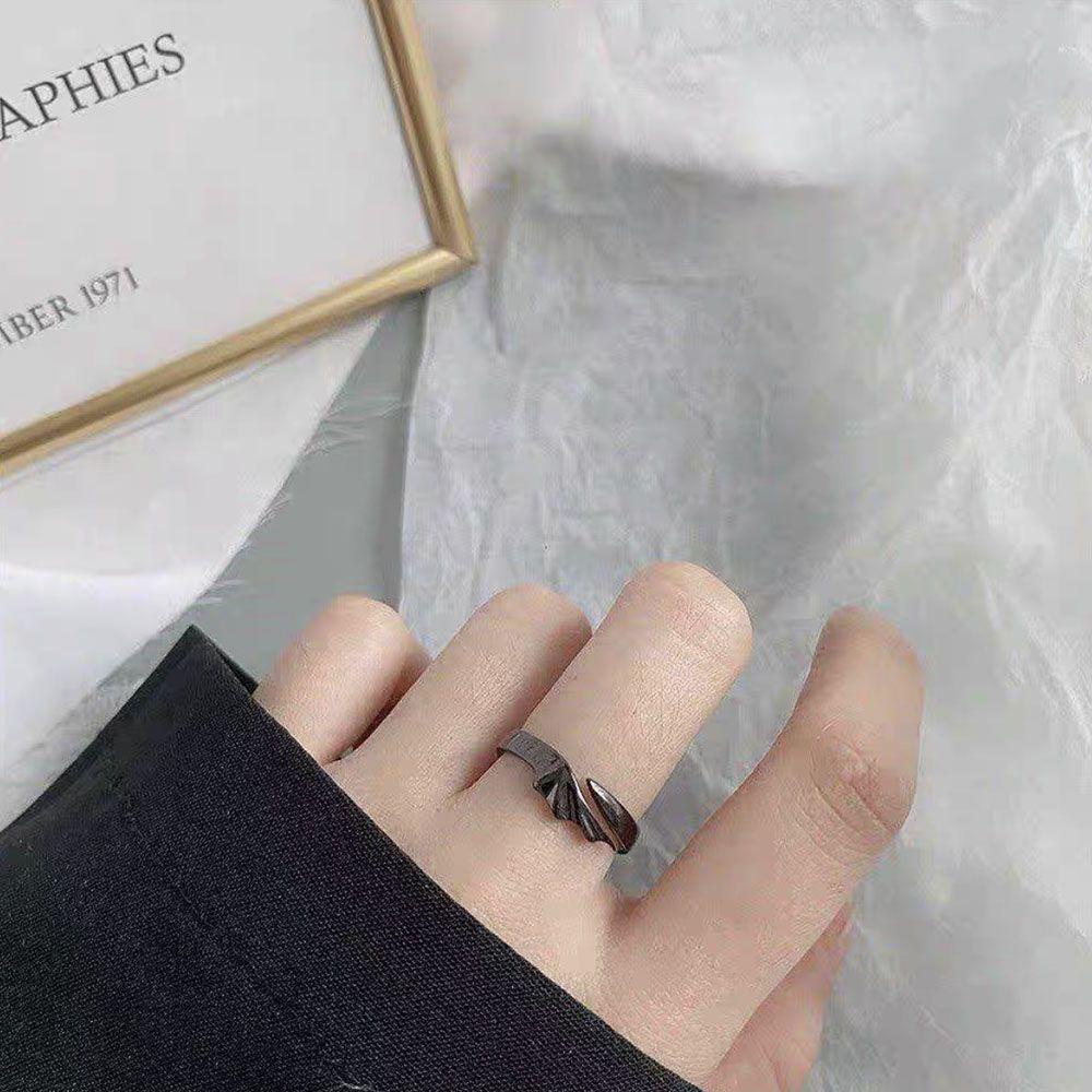 Cincin Model Terbuka Desain Sayap Malaikat Iblis Warna-Warni Gaya Hip Hop Dapat Disesuaikan Untuk Pasangan