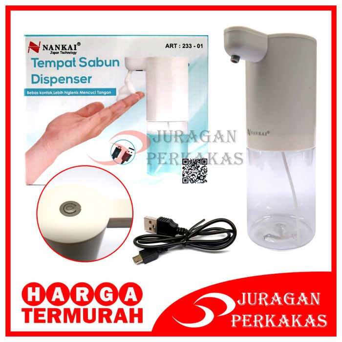 NANKAI TEMPAT SABUN CAIR OTOMATIS HAND WASH DISPENSER USB CHARGE