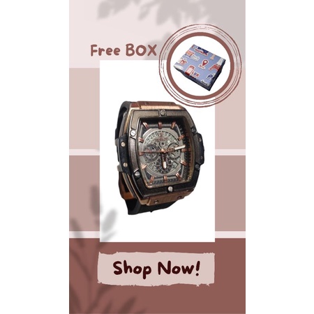 Jam tangan HUBLOT free box kardus cantik