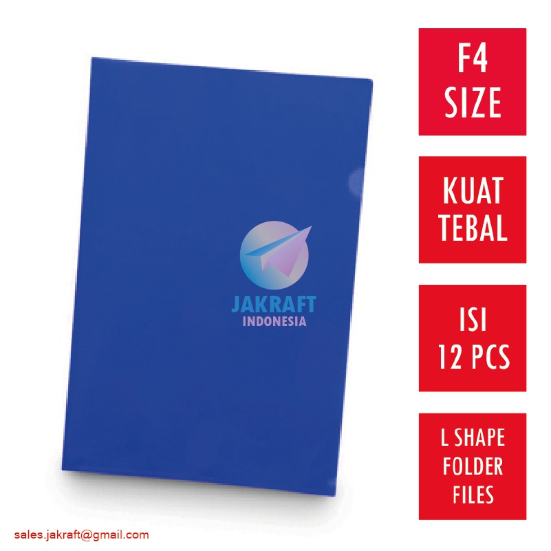 

(1 Pcs) Map L KNK F4 Clear Sleeve Folio Biru Blue File Folder Plastik Mika Transparan Tebal 0.14 mm