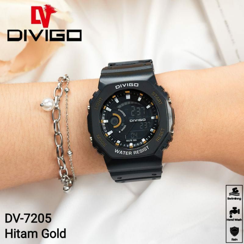 Dv 7205 Jam Tangan Divigo Pria Wanita Rubber Best Seller