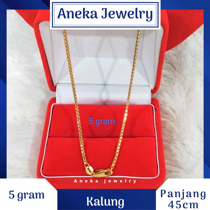 Kalung Italy Santa Variasi, Perak 925, Lapis Emas Kuning