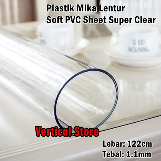 Plastik PVC Mika Lentur Super Clear Bening Lebar 122 cm Tebal 1.10mm
