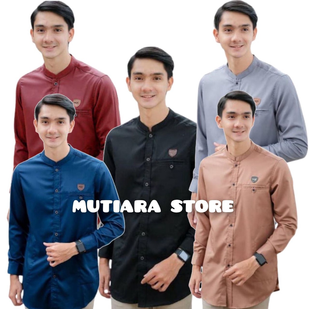 Baju Koko Kurta Polos Lengan Pajang | Koko Hadroh Az Zahir