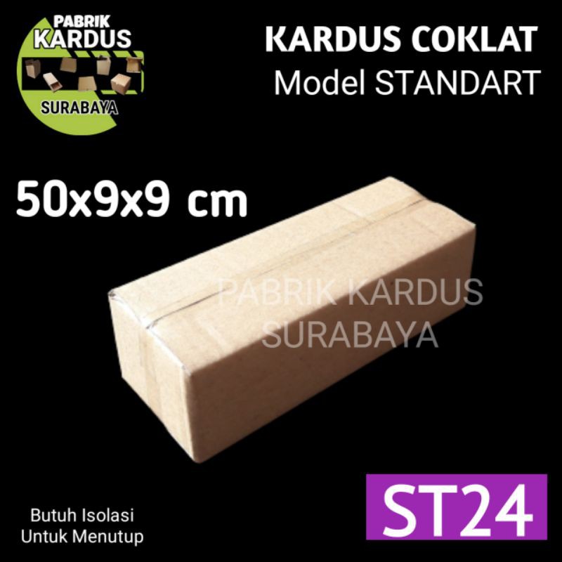 

KOTAK 50x9x9cm ST-24 KARDUS COKLAT BOX DUS DOS PACKING PRODUK AKSESORIS