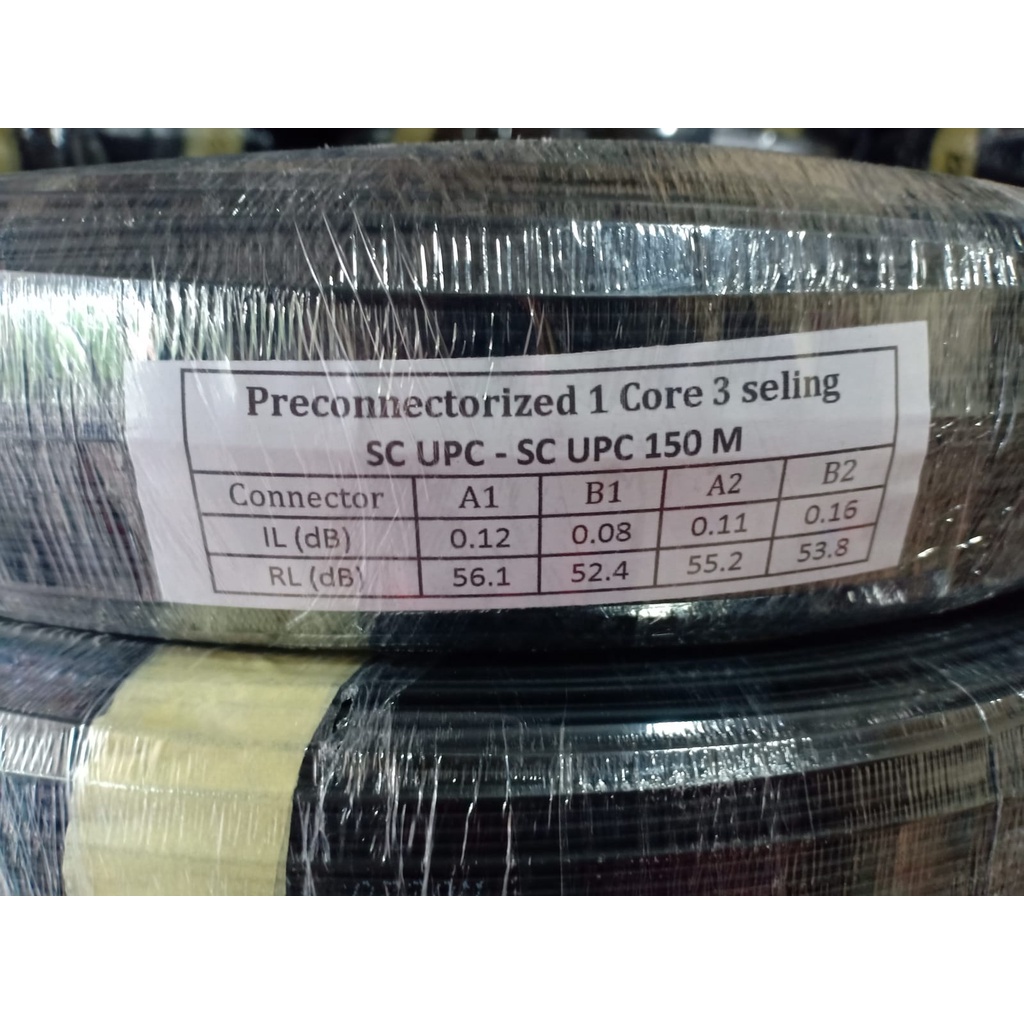 Kabel Precon 150 Meter SC UPC /Kabel Fiber Optik 1 Core 3 Seling 150M Siap Pakai