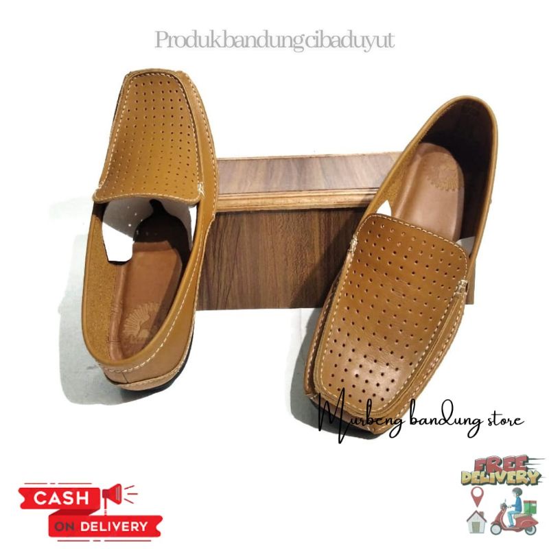 sepatu slip on pria asli kulit original