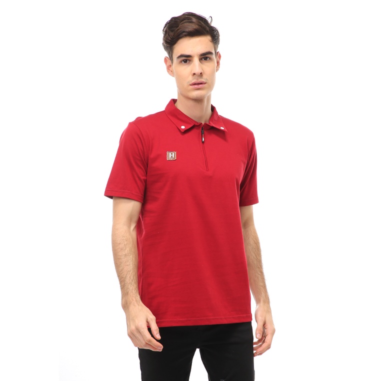 Hamlin Jack Atasan Casual Pria T-Shirt Kaos Polo Resleting Short Sleeve Material Cotton ORIGINAL - M