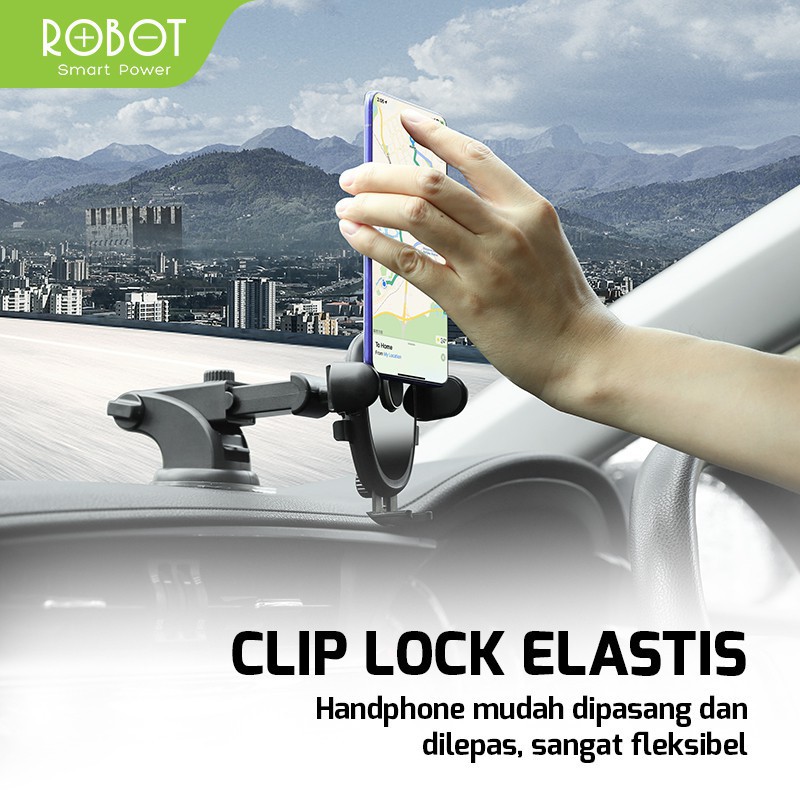 Car Stent ROBOT RT-CH11S Car Holder Universal - Garansi Resmi 1 Tahun