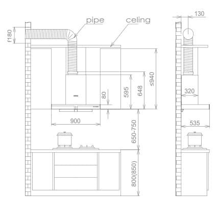 FOTILE Cooker Hood / RangeHood EMS9020 - Pengisap Asap Dapur