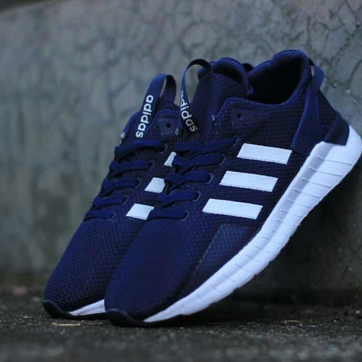 Sepatu Adidas Questar Ride Navy White Dongker Putih Import Vietnam Sneakers Sekolah Kuliah Kerja