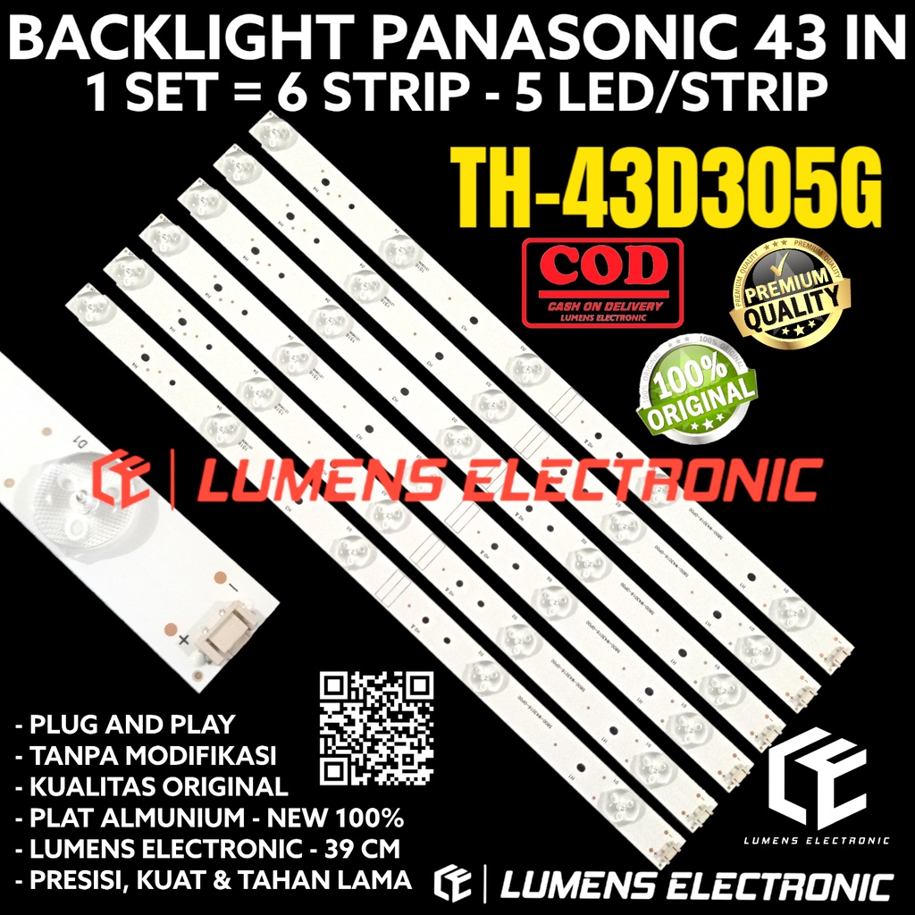 BACKLIGHT TV LED PANASONIC 43 INC TH 43D305G TH-43D305G 43D305 43D305G TH43D305G TH43D305 TH-43D305 