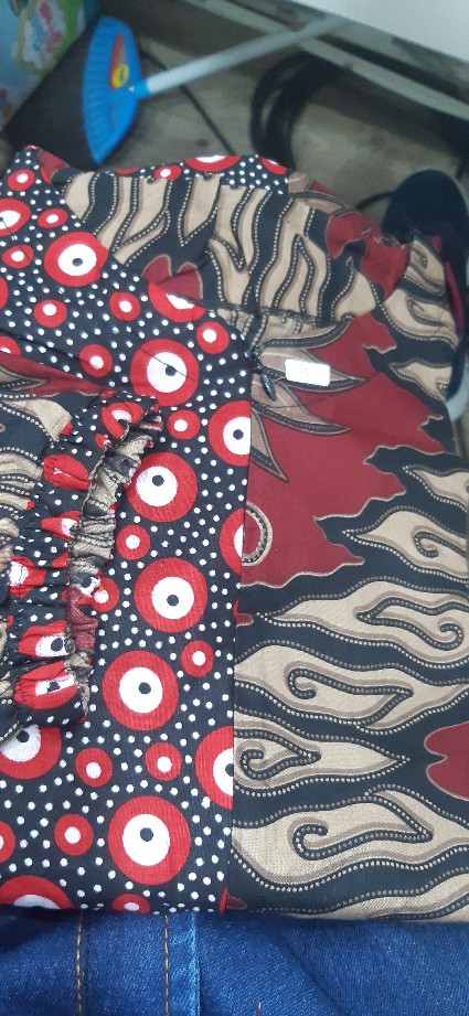 Gamis Batik Kombinasi Modern Murah Katun Halus Kombinasi Truntum, Ori Batik Ns0502