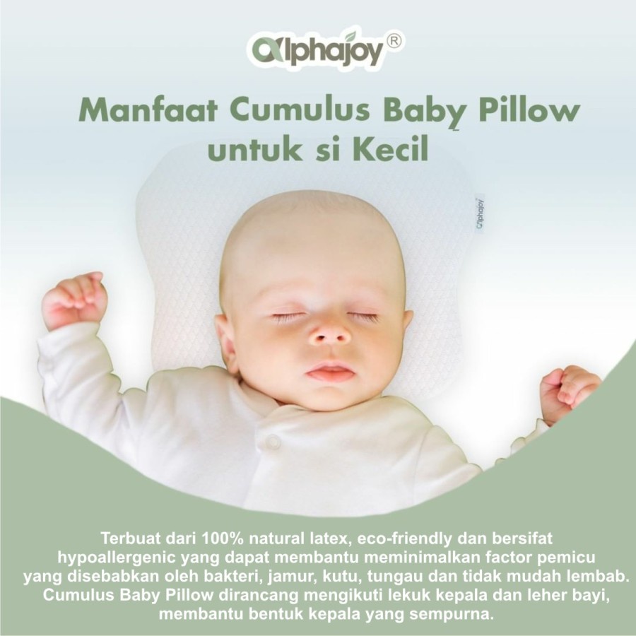 Alphajoy – CUMULUS Bamboo Baby Pillow, 100% Natural Latex
