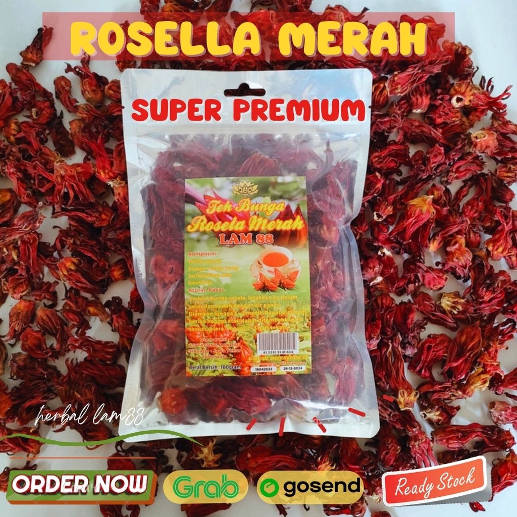 

rosella merah teh herbal kemasan 100g