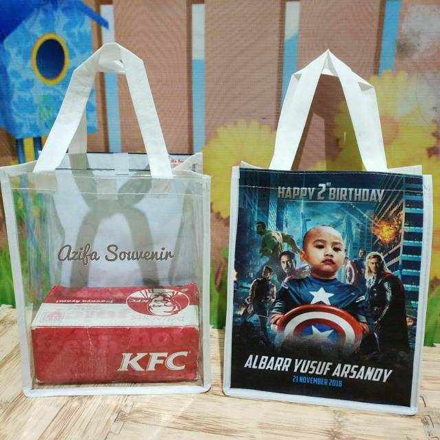 

GOODIE BAG TAS SOUVENIR ULANG TAHUN / ULTAH ANAK TENTENG BANNER FULL MIKA