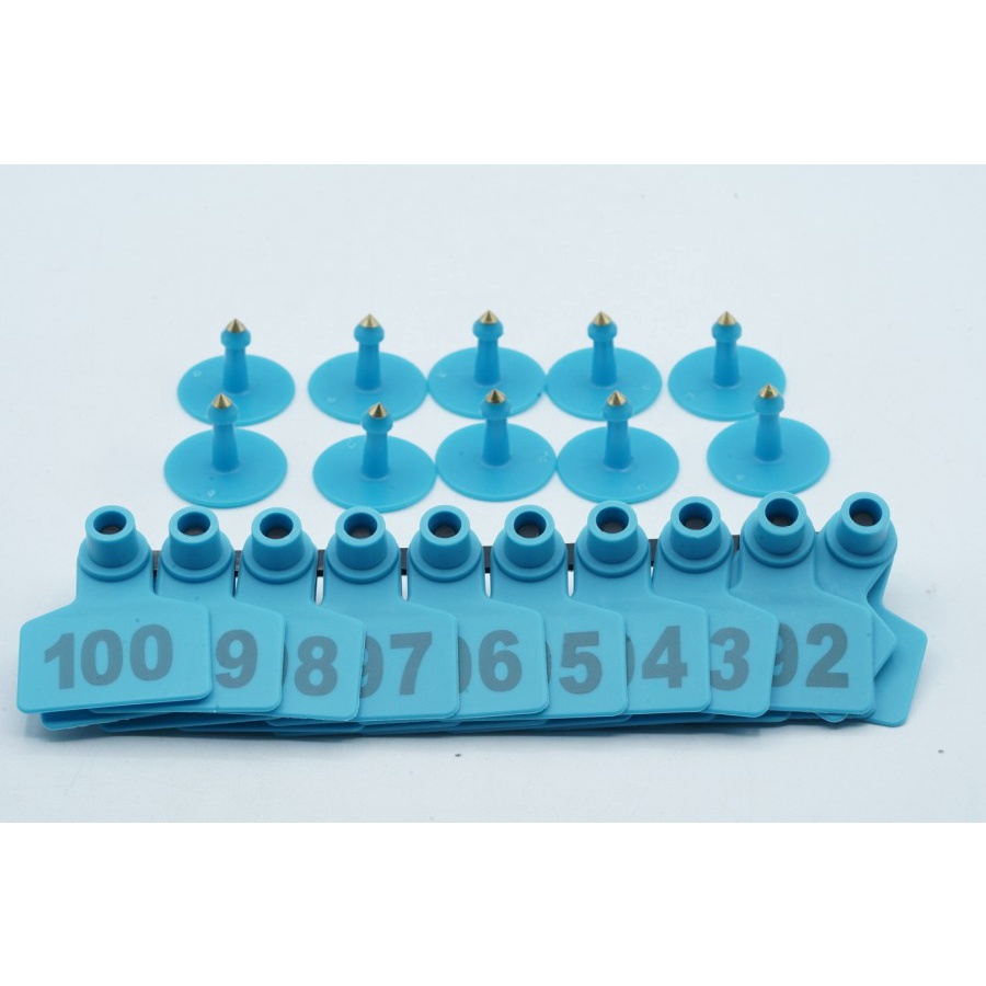 Blue 100pcs Tag Telinga Hewan Ternak