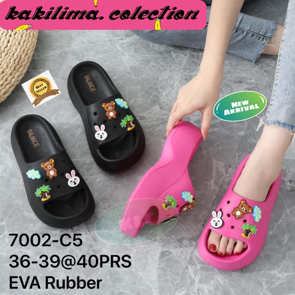 sandal eva rubber sendal wedges perempuan selop balance 7002-A3