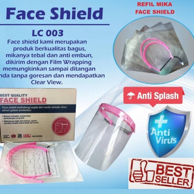 Face Shield Faceshield Bahan Premium APD Cocok Untuk Dewasa dan Anak2