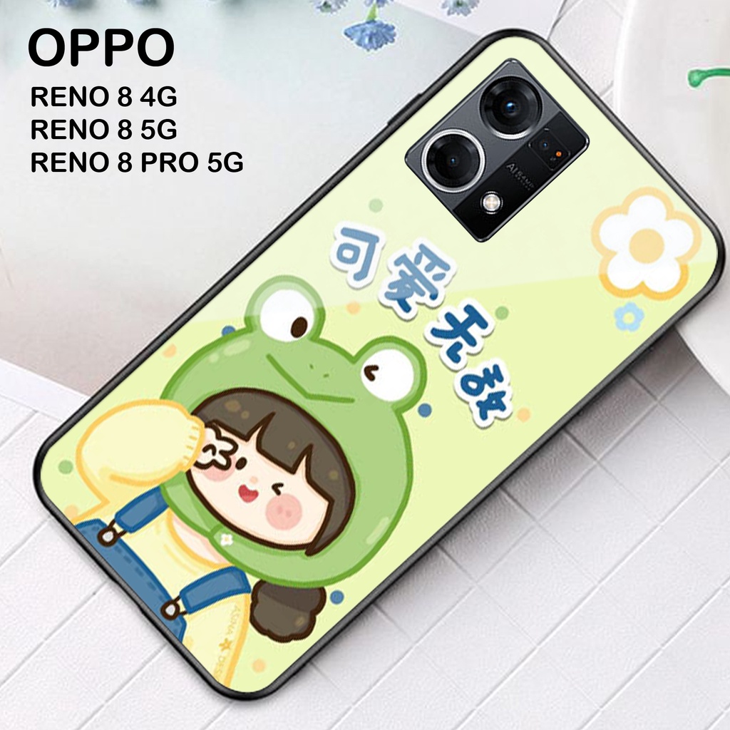 Softcase Glass Kaca Oppo Reno 8 4G 5G Pro 5G  - Case HP Oppo Reno 8 4G 5G Pro 5G - Casing HP Oppo Re