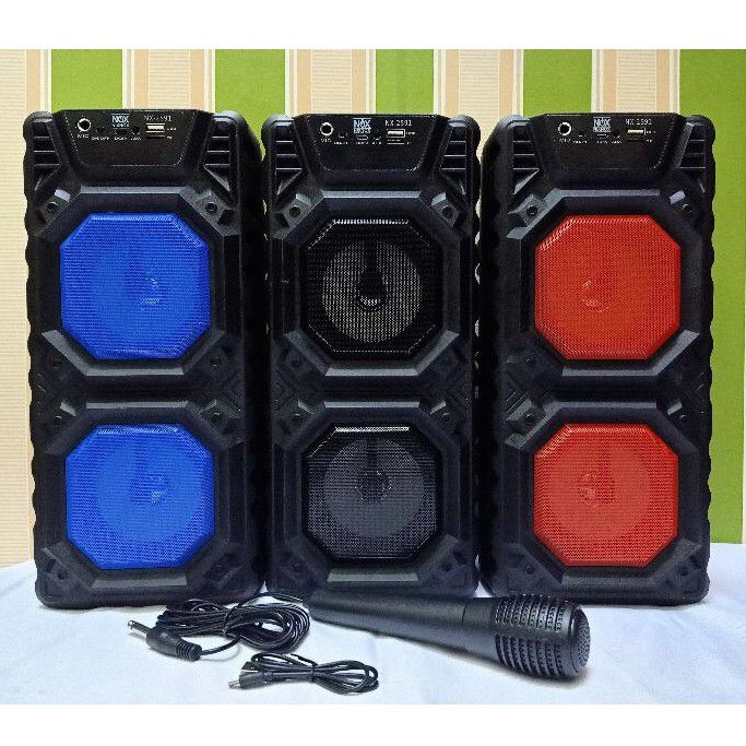 NX 2S91 speaker bluetooth NIXNOX karaoke free mic 1hp bisa konek 2 speaker sekaligus