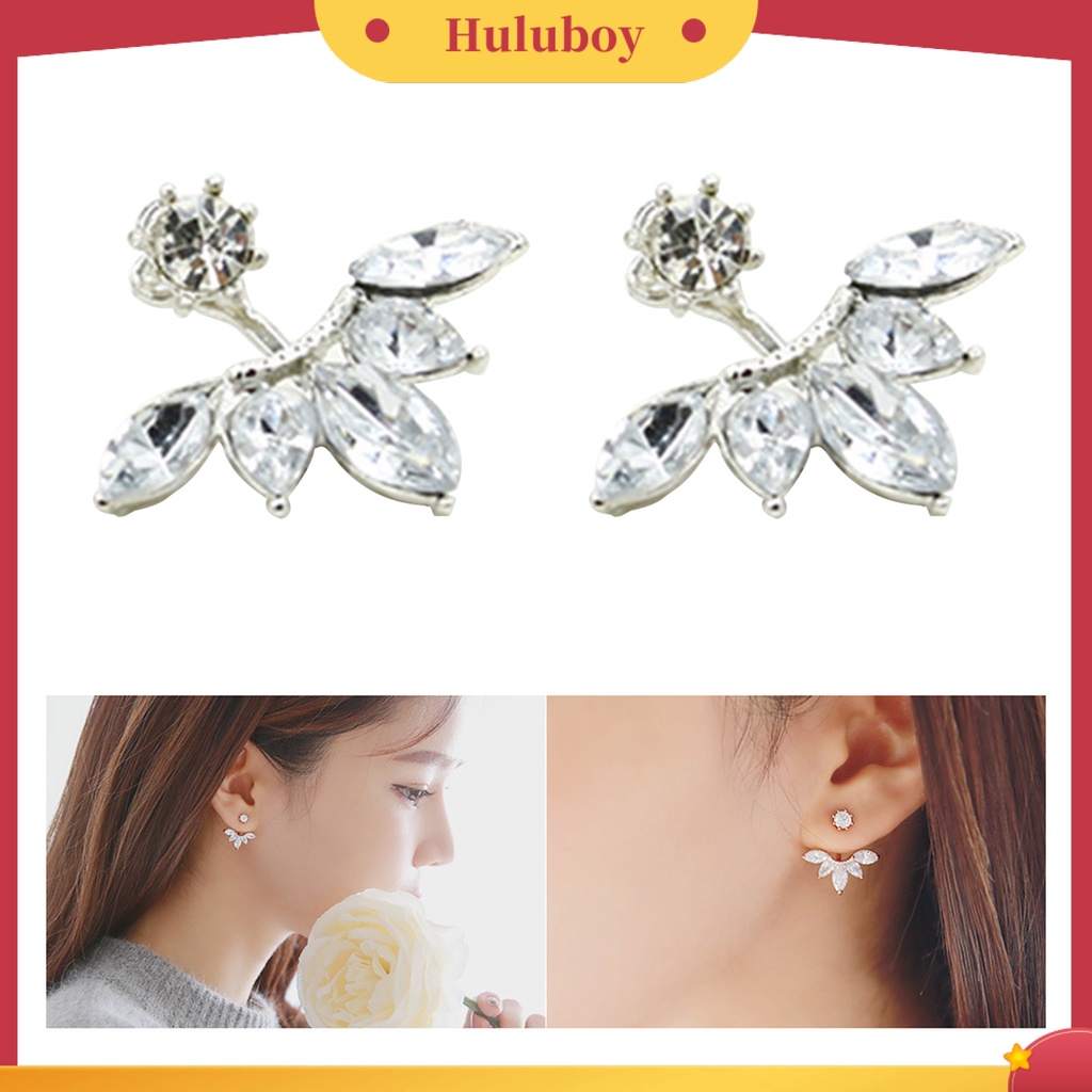 Hu Hu Hu Hu Hu Alat Bantu Pasang Kacamata♡ 1 Pasang Anting Stud Bentuk Bunga Aksen Berlian Imitasi Bahan Alloy Untuk Wanita