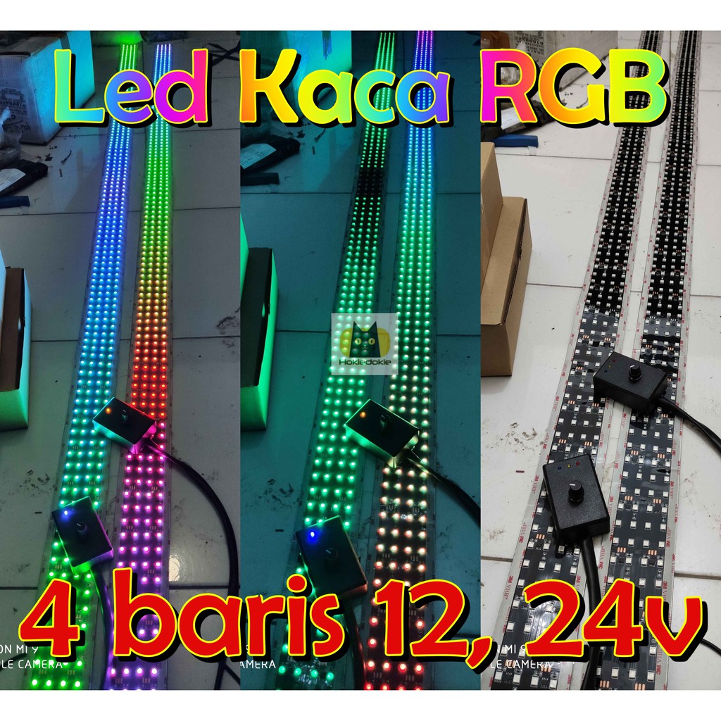 Paket Led kaca RGB 4 baris bus truk mobil 12v 24v modul meteor