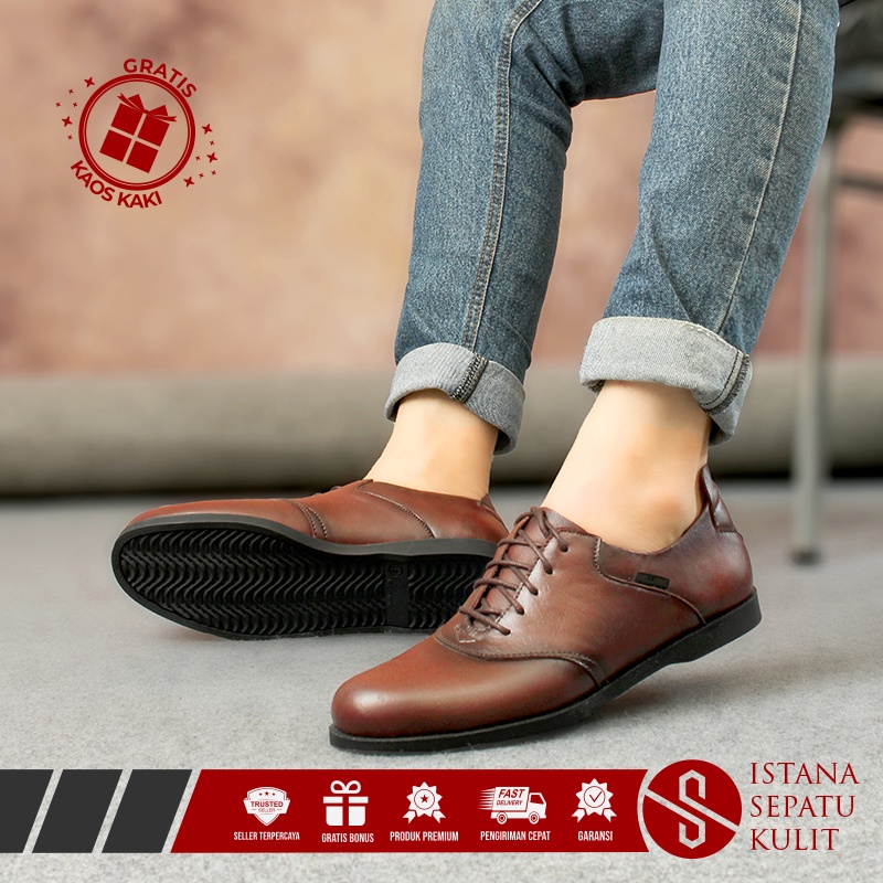 Sepatu Undangan Kulit Sapi Garut Pesta Kerja Kantor Lapangan Formal Kondangan Dinas Casual Kulit Cok