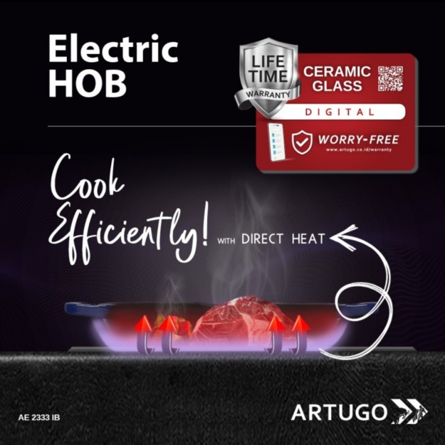 Artugo Built In Electric Induction Hob AE 2333 IB Glass Ceramic