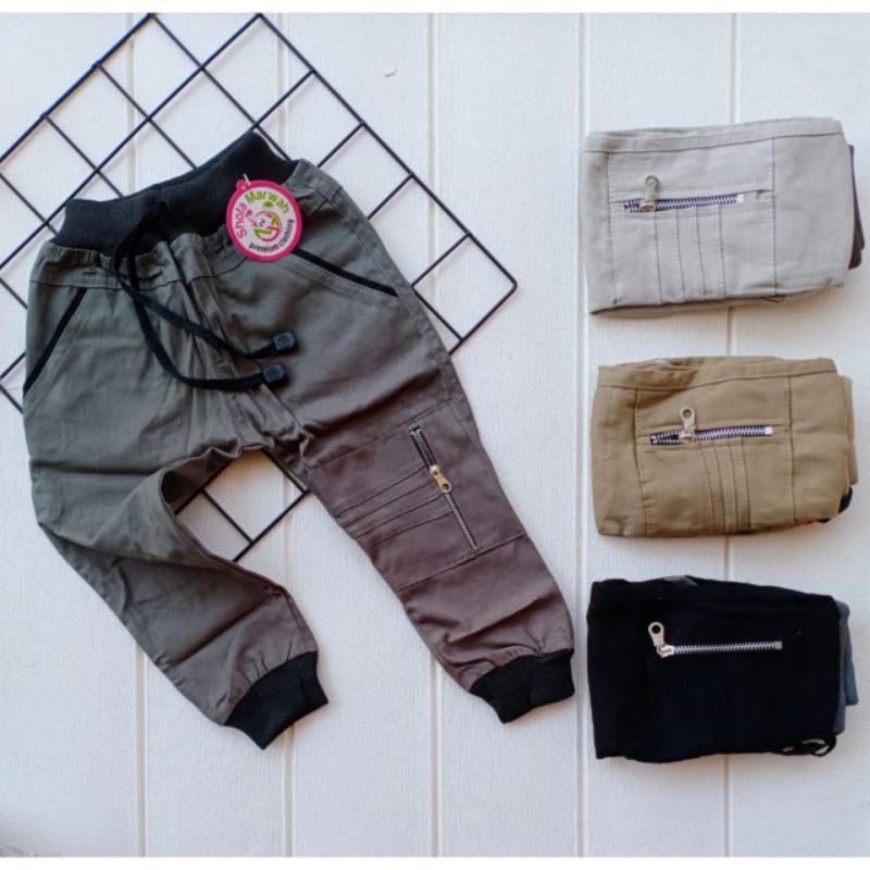 CELANA ANAK (Chinos) ZIPPER SPIN CELANA JOGER CHINOS JOGER CELANA ANAK PANJANG