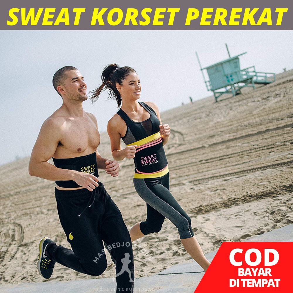 Korset Pelangsing Perut Buncit Sweet Sweat Perekat Pengecil Perut Olahraga Stagen Pria Wanita