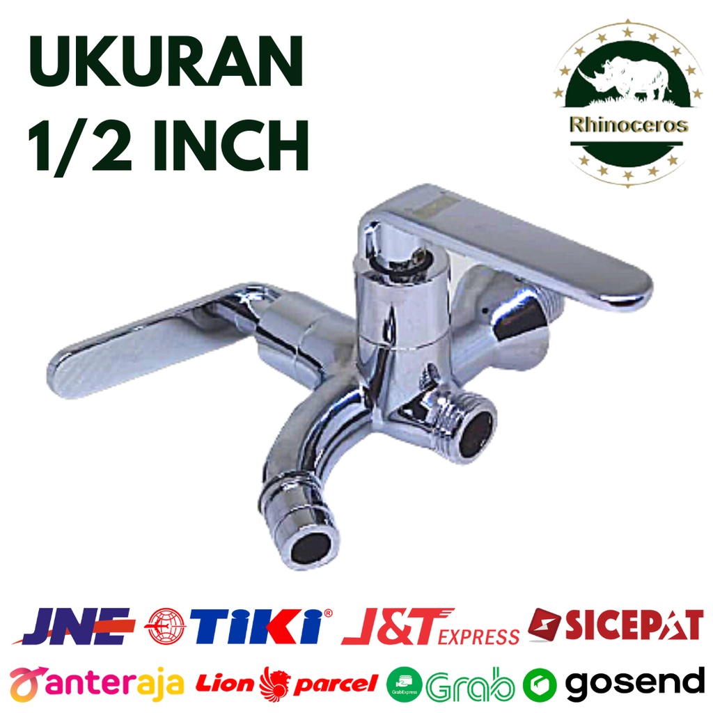 Kran Double Kran Shower Kamar Mandi Keran Double Cabang 1/2&quot;