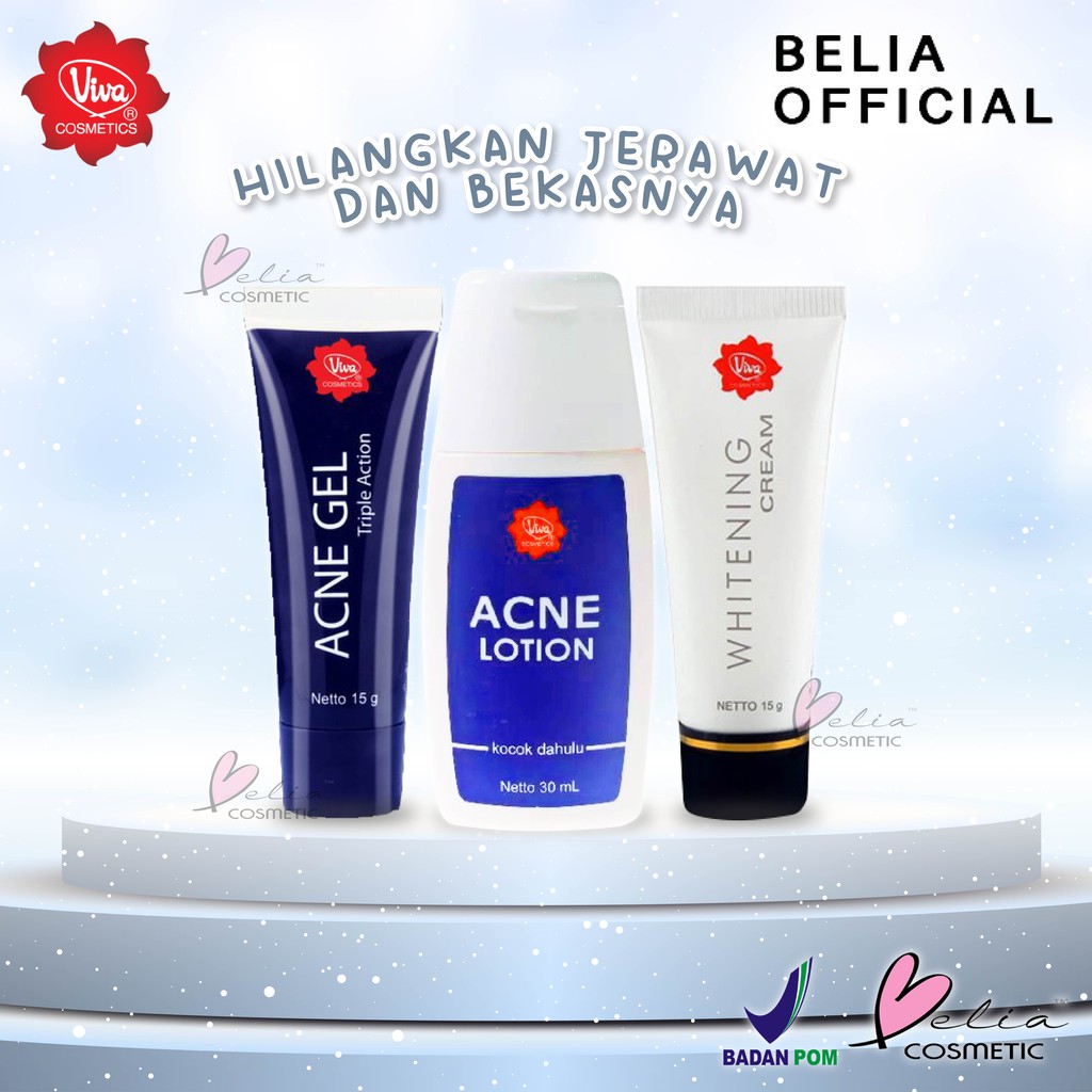 ❤ BELIA ❤ Viva Acne Gel 15g / Lotion 30ml Triple Action | Whitening Cream Bekas Jerawat