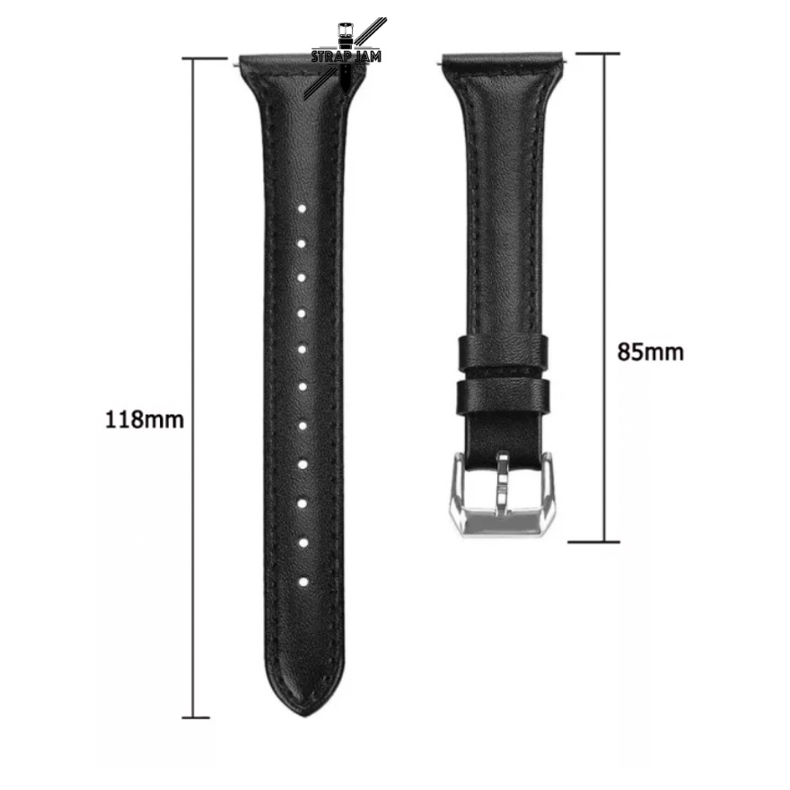 SLW Tali Jam 20mm Watch Strap Garmin Vivomove 3 44mm (NOT 39MM) - Slim Leather Metal Buckle