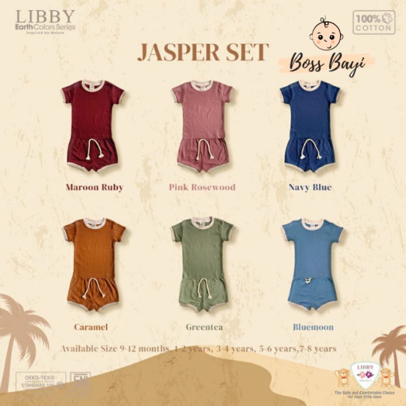 LIBBY EARTH COLORS Jasper Set / Setelan Lengan Pendek + Celana Pendek Anak