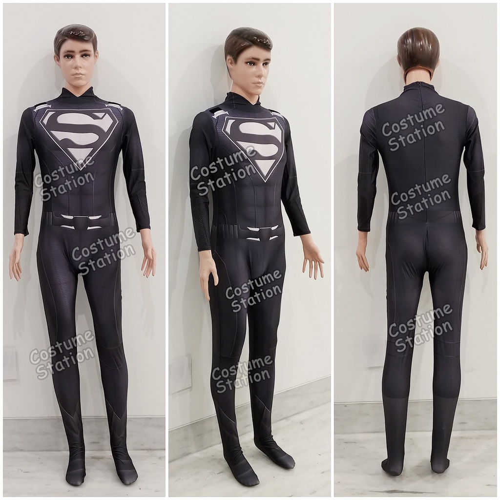 Kostum Black Superman / Costume Superhero Justice League pria dewasa