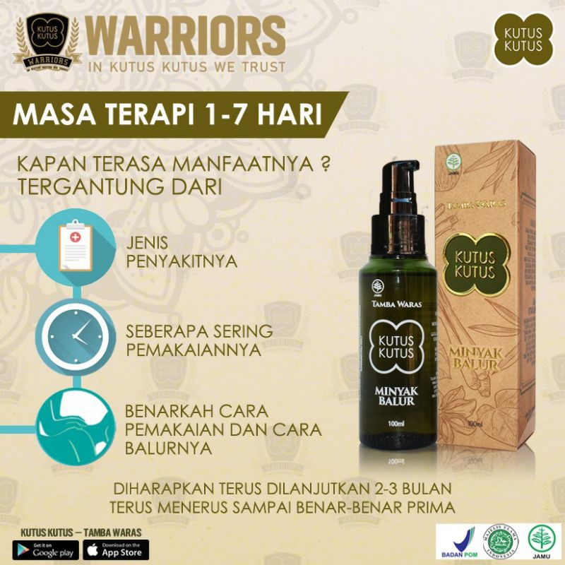 minyak balur kutus kutus tamba waras original 100% herbal oil kesehatan anak dan dewasa