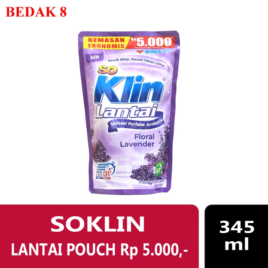 Soklin Lantai Pouch Rp 5.000,-/ So Klin Lantai Refill 345 ml