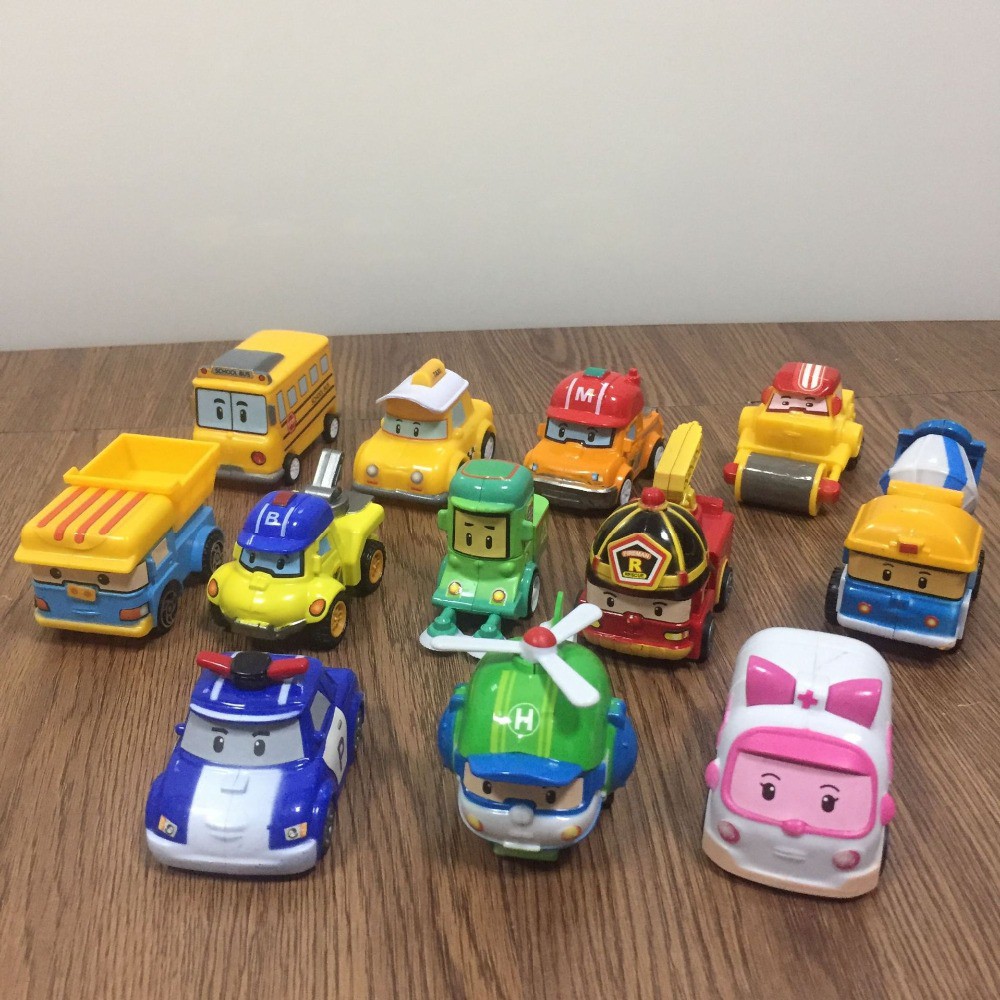 Terbaru 12pcs Box Robocar Poli Korea Anime Acion Figure Cartoon Cute Robot Pull Back Rescue Car Shopee Indonesia